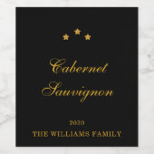 Familienaam en Jaar van Elegant Custom Wine Varian Wijn Etiket (Enkel label)