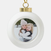 Familienaam en kerstfoto keramische bal ornament (Voorkant)