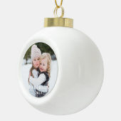 Familienaam en kerstfoto keramische bal ornament (Rechts)