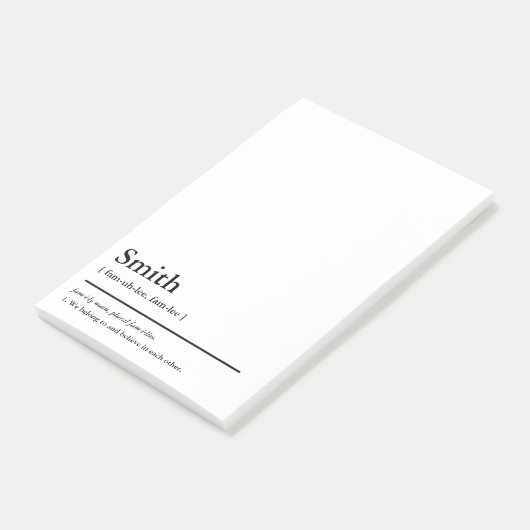 Familienaam en Motto Dictionary Definitie Aangepas Post-it® Notes (Schuin)
