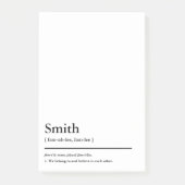 Familienaam en Motto Dictionary Definitie Aangepas Post-it® Notes (Voorkant)