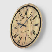 Familienaam en Oost. | Rustisch licht hout Grote Klok (Hoek)