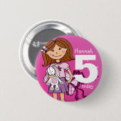 Familienaam en ouderdomsknoop / badge ronde button 5,7 cm (Voorkant /achterkant)
