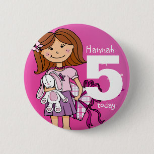 Familienaam en ouderdomsknoop / badge ronde button 5,7 cm