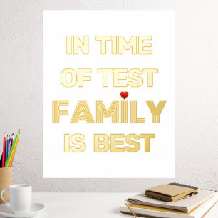 Familienaam en rood hartwit goud folie afdrukken