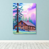 Familienaam en vastgestelde datum met de pastelhem canvas afdruk (Insitu (Houten vloer))