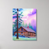 Familienaam en vastgestelde datum met de pastelhem canvas afdruk (Voorkant)