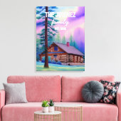 Familienaam en vastgestelde datum met de pastelhem canvas afdruk (Insitu (Woonkamer))