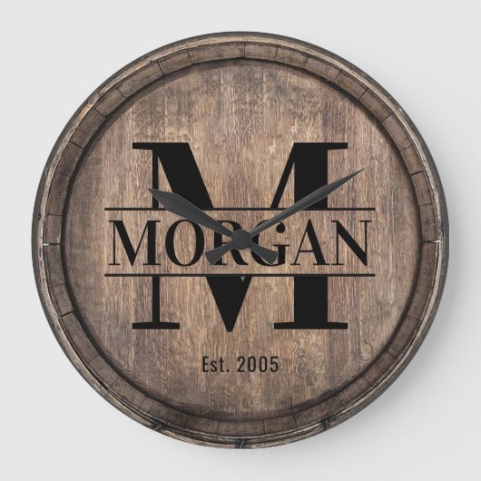 Familienaam Familie Reunion Monogram Grote Klok (Voorkant)