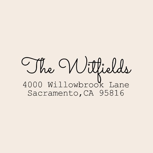 Familienaam Fancy Script Retouradres Zelfinktende Stempel