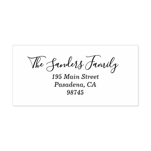 Familienaam Fancy Script Return-adres Zelfinktende Stempel (Design)