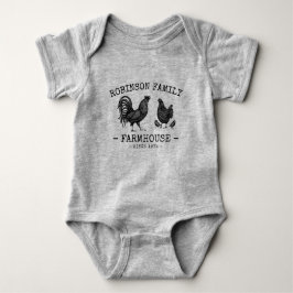 Familienaam Farmhouse Hen Chicks Rooster Romper