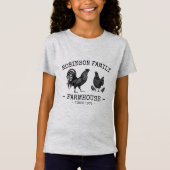 Familienaam Farmhouse Hen Chicks Rooster T-shirt (Voorkant)