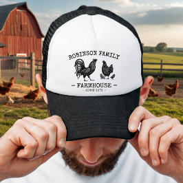 Familienaam Farmhouse Hen Chicks Rooster Trucker Pet
