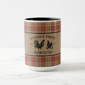 Familienaam Farmhouse  Red Pset Burlap Big Mok (Midden)