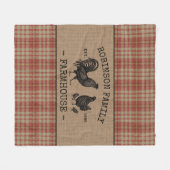 Familienaam Farmhouse  Red Pset Burlap Fleece Deken (Voorkant (Horizontaal))