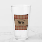 Familienaam Farmhouse Red Pset Burlap Glas (Voorkant)