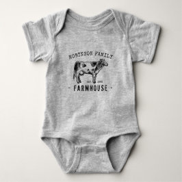 Familienaam Farmhouse Rustic Dairy Milk Koe Romper
