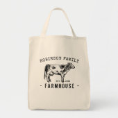 Familienaam Farmhouse Rustic Dairy Milk Koe Tote Bag (Voorkant)