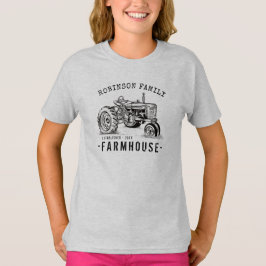 Familienaam Farmhouse Rustic  Tractor T-shirt