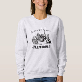 Familienaam Farmhouse Rustic  Tractor Trui
