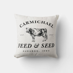 Familienaam Farmhouse Style Feed & Seed Pillow Kussen