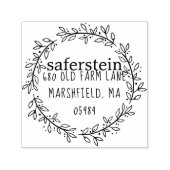 Familienaam Floral Creëer Je eigen adres Zelfinktende Stempel (Design)