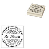 Familienaam Floral Retouradres Rubberstempel (Gestempeld)