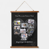 Familienaam Foto Collage | Gezinsboomhart Hangend Wandkleed (Voorkant)