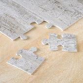 Familienaam Foto Collage Heart Rustic Wood Grain Legpuzzel (Zijkant)