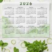Familienaam Foto Groen Wit 2025 Kalender Theedoek (Gevouwen)