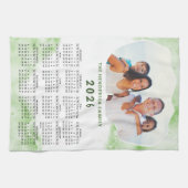 Familienaam Foto Groen Wit 2025 Kalender Theedoek (Horizontaal)