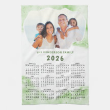 Familienaam Foto Groen Wit 2025 Kalender
