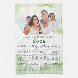 Familienaam Foto Groen Wit 2025 Kalender Theedoek