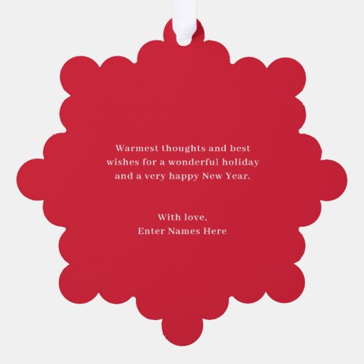 Familienaam Foto Ornament Vakantie Kaart (Achterkant)