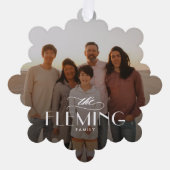 Familienaam Foto Ornament Vakantie Kaart (Voorkant)