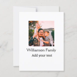 Familienaam fotobericht tekst vakantie eenvoudige briefkaart