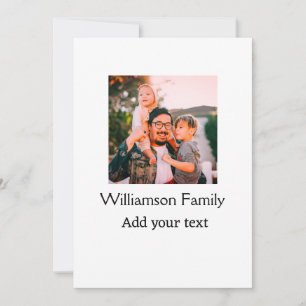 Familienaam fotobericht tekst vakantie eenvoudige  kaart
