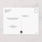 Familienaam Foto's Gift Bow Gold Kerstmis Feestdagenkaart (Achterkant)