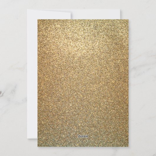 Familienaam Foto's Gift Bow Gold Kerstmis Feestdagenkaart (Achterkant)