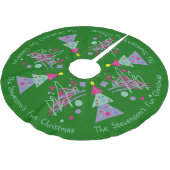 Familienaam Fun Kerstmis Heldere kleuren Trees Art Kerstboom Rok (Gekanteld)
