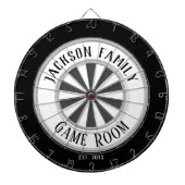 Familienaam Game Room White Dartbord (Voorkant)