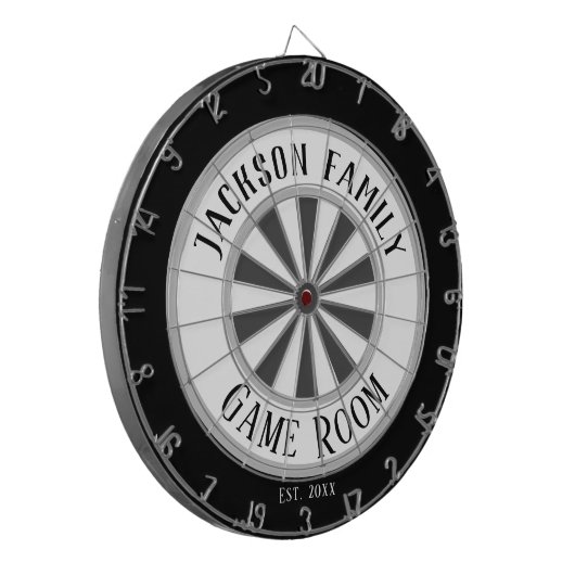 Familienaam Game Room White Dartbord (Voorkant Links)