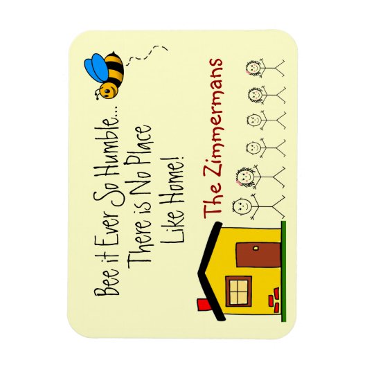 Familienaam -Geen plek zoals thuis Magneet (Verticaal)