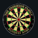 Familienaam Gepersonaliseerd Blauw Dartboard Dartbord<br><div class="desc">Een dartboard is een populair recreatief en competitief spel dat uren plezier biedt voor spelers van alle leeftijden en vaardigheidsniveaus. Typisch gemaakt van sisal vezels, kurk, of elektronische componenten, zijn dartboards ontworpen om de impact van darts te weerstaan, terwijl ze nauwkeurige scoringszones bieden. Standaard dartboards hebben een cirkelvormig ontwerp met...</div>