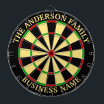 Familienaam Gepersonaliseerd Blauw Dartboard Dartbord<br><div class="desc">Een dartboard is een populair recreatief en competitief spel dat uren plezier biedt voor spelers van alle leeftijden en vaardigheidsniveaus. Typisch gemaakt van sisal vezels, kurk, of elektronische componenten, zijn dartboards ontworpen om de impact van darts te weerstaan, terwijl ze nauwkeurige scoringszones bieden. Standaard dartboards hebben een cirkelvormig ontwerp met...</div>