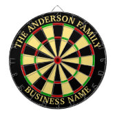 Familienaam Gepersonaliseerd Blauw Dartboard Dartbord (Voorkant)