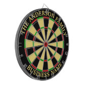 Familienaam Gepersonaliseerd Blauw Dartboard Dartbord (Voorkant Links)