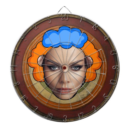 Familienaam Gepersonaliseerd Blauw Dartboard Dartbord (Voorkant)