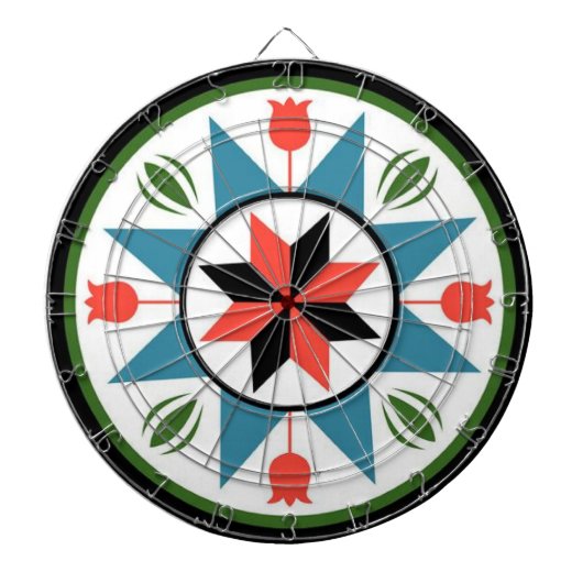 Familienaam Gepersonaliseerd Blauw Dartboard Dartbord (Voorkant)